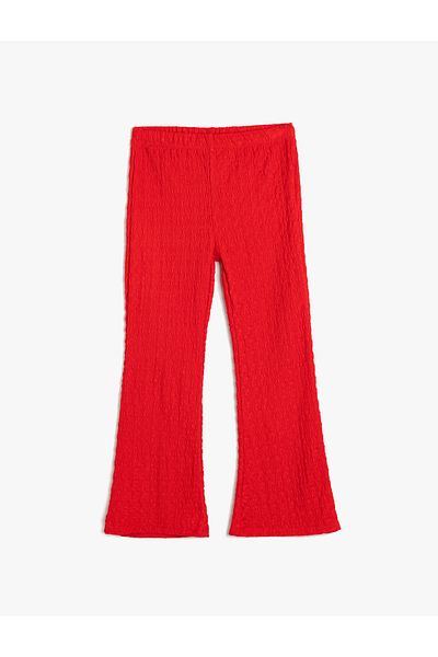 Koton Textured Spanish Leg Trousers