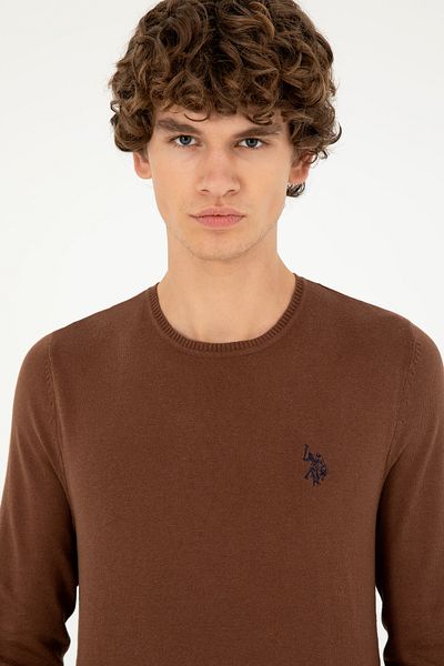 U.S. Polo Assn. Men's Brown Basic Sweater 50293505 -Vr158