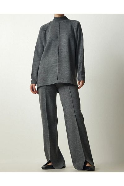 fujya Women's Stylish Knitwear Sweater Trousers Set