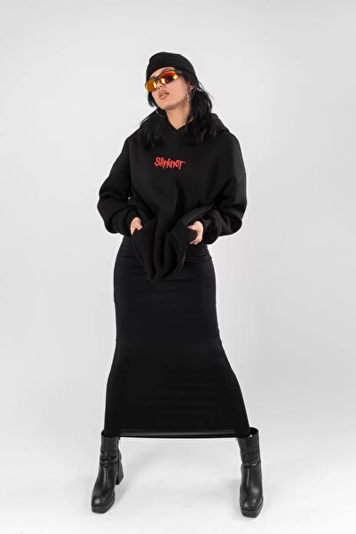 Sekizbiraltı Slipknot Back Printed Black Oversize Unisex Hoodie