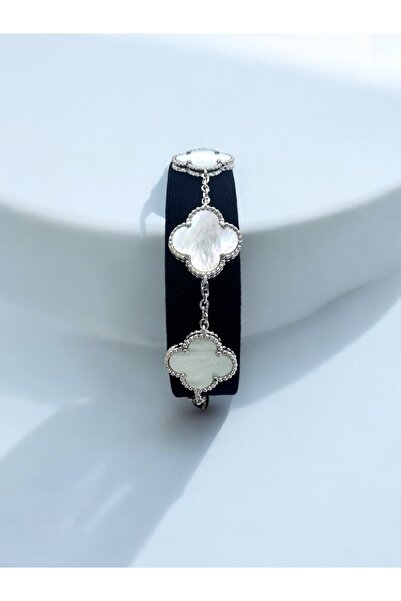 Dizman Design Jewelry Sedef Beş Taşlı Yonca Bileklik
