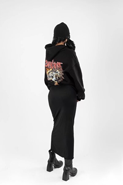 Sekizbiraltı Slipknot Back Printed Black Oversize Unisex Hoodie