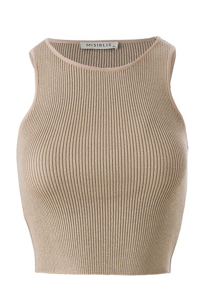 Mısırlı Crop Top bej - îmbrăcăminte superioară cu mânecă scurtă