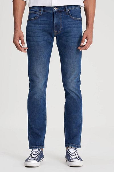 Lee Slim Fit Slim Fit Talie obișnuită Skinny Leg Luke Pantaloni de blugi elastici din bumbac albastru pentru bărbați
