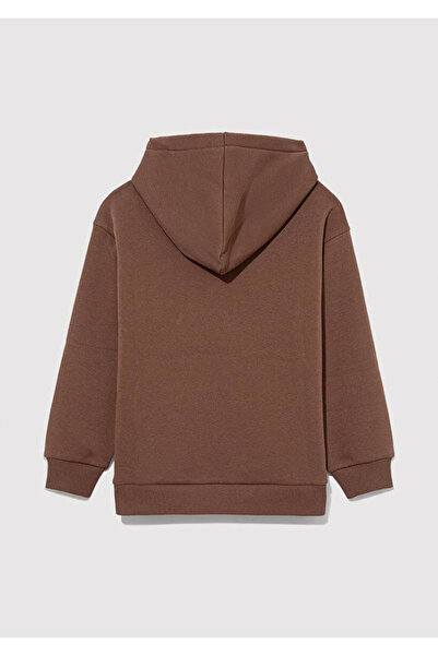 Mavi Logo Baskılı Kahverengi Sweatshirt 6s10053-70243