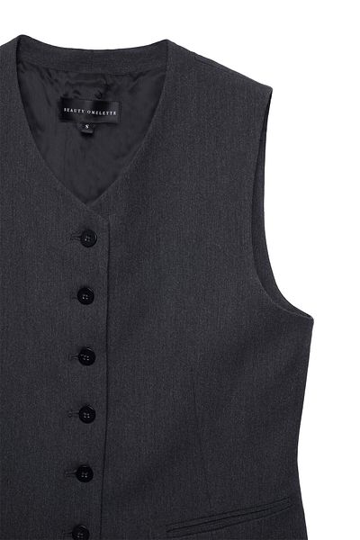 Beauty Omelette Closed Collar Gray Vest