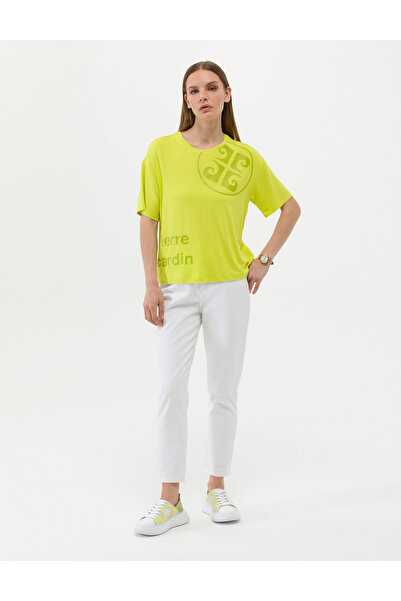 Pierre Cardin Λευκό Τζιν Παντελόνι Ψηλόμεσο Εφαρμοστό  "Mom " 50262571-VR013