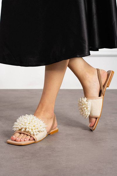 myshoes νέα σεζόν πέτρινες παντόφλες μαργαριτάρι