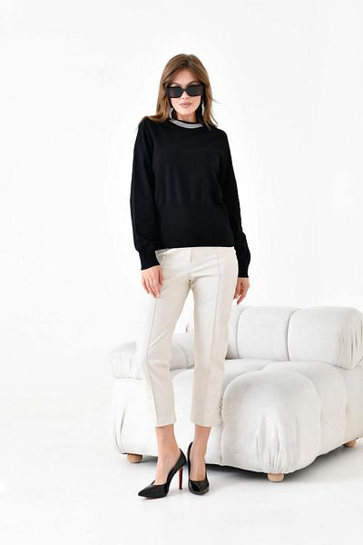 FTZ WOMEN Women's Chain Detailed Sweater Black 20823