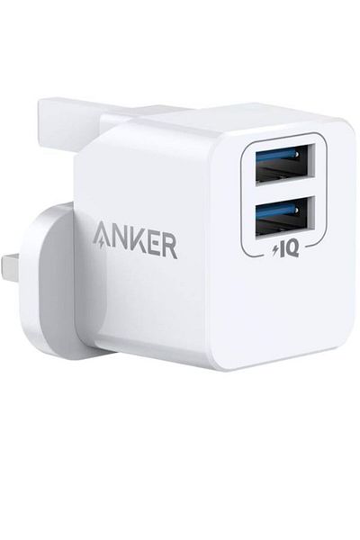 Anker USB Plug, PowerPort Mini Dual Port USB Charger, Super Compact Wall Charger, 2.4A Output