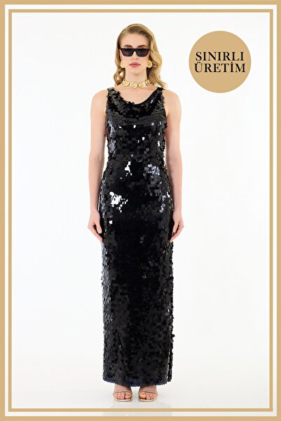 Carmen Limited Edition | MİRANDA Siyah Uzun Elbise