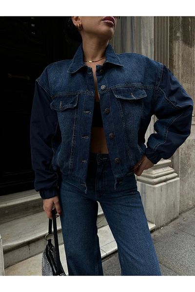 Ecenin Favorileri Palton Blue Bomber Denim