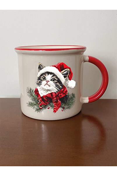 lili hediyelik كوب على شكل قطة لطيفة مطبوع عليه فم أحمر هدية رأس السنة