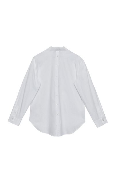 Beauty Omelette Poplin Shirt - White, Back Buttoned