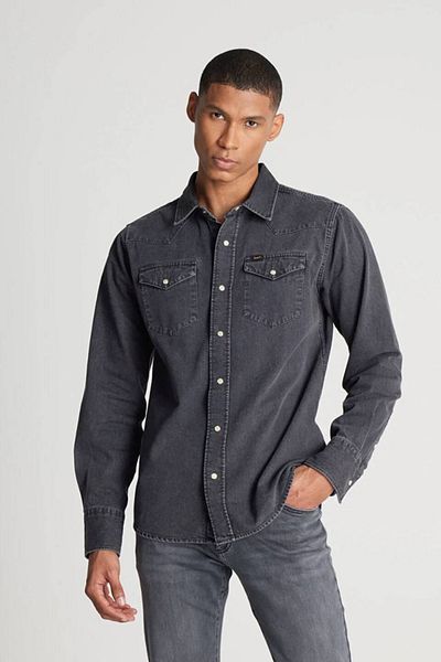 Lee Anthracite Colored Regular Fit 100% Cotton Jean Jeans Shirt
