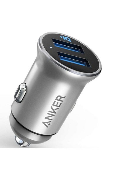 Anker PowerDrive Car Charger | Mini 2-Port USB | A2727H42 | Silver Color