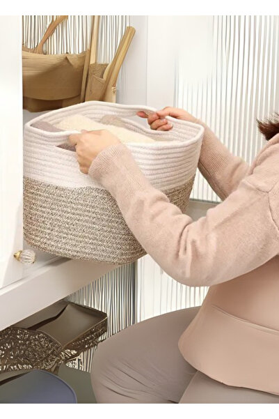 HomeTurko Φυσική και κομψή εμφάνιση από γιούτα τετράγωνο κουτί Dormitory Hotel Διακόσμηση δωματίου γραφείου Organizer Wicker Basket Organizer