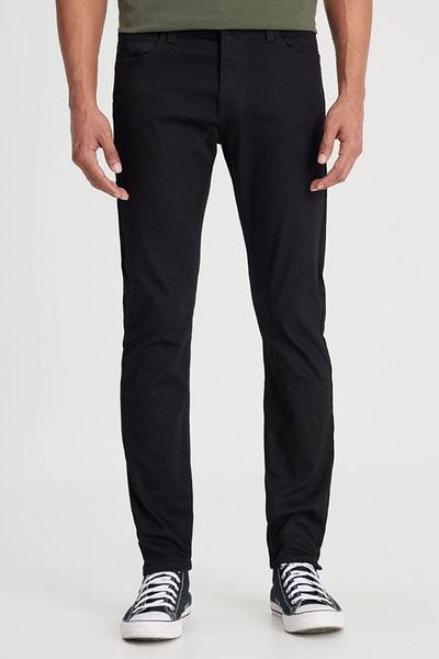 Lee Malone Skinny Fit Slim Fit Niedrige Taille Sehr schmales Bein Schwarz Herren Stretch Denim Jeanshose