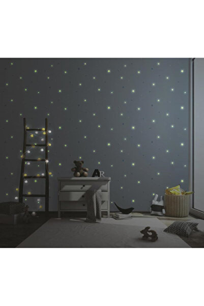 Adawall 8913 Serisi | Gece Parıldayan Mini Yıldız Tasarımlı Duvar Kağıdı / 10...