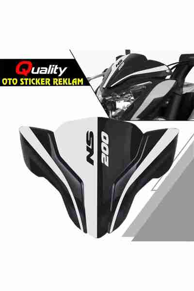 Bajaj Pulsar Ns 200 Kafa Ön Cam Sticker Reflektör Beyaz