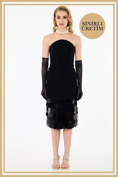 Carmen Limited Edition | ADELE Siyah Midi Elbise