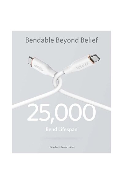 Anker PowerLine III Flow | USB-C to USB-C Cable | 6 feet | White Color | A8553H21