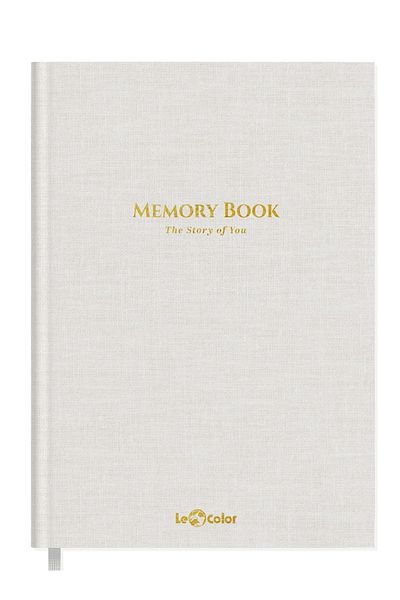 Le Color White Linen Album - Fountain Pen Compatible, Gold Edged Notebook