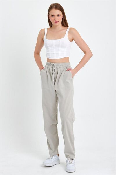 MAXIMILLIAN Sive elastične pantalone visokog struka