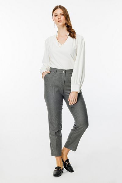 Ekol Self Patterned Pipe Leg Trousers