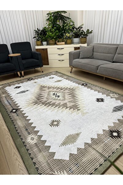 MODKLAS سجادة ALYA BROWN بدون إسفنجة - طباعة رقمية مرنة وقابلة للغسل - 6m2 200x300 سم