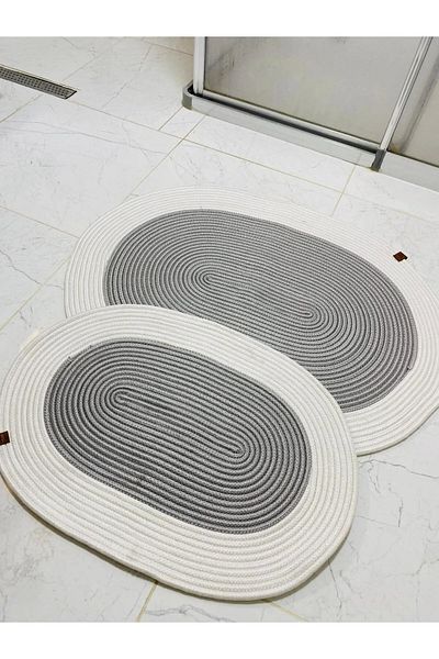 decorium pleksi Σετ μπάνιου Jute Wicker 2, Σετ χαλάκι μπάνιου, Χαλάκι πόρτας, διακόσμηση
