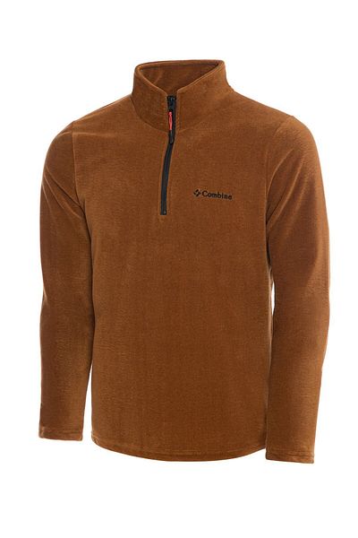 MAXIMILLIAN Brown Color Half Zipper Women's Fleece - Brown