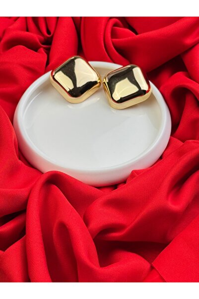 TRENDTAKI Kare Küpe Vintage Gold Kaplama 0023