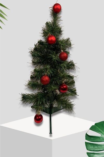 Happyland Christmas Pine Tree Ornament Cici Ball 4 Cm 6-Piece Red