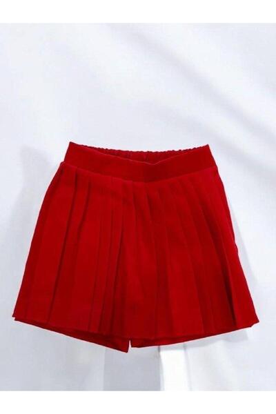 Zekids Kız Çocuk Önü Pileli Şort Etek