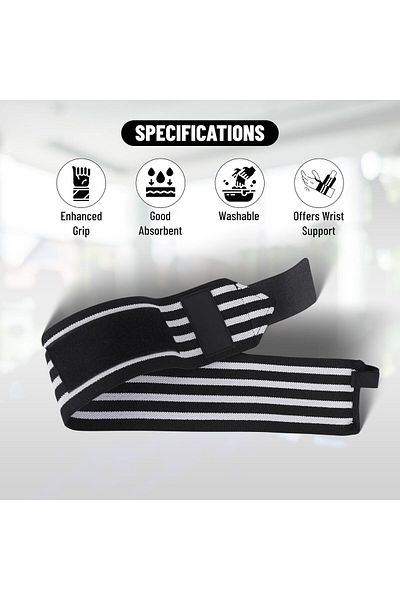 Endless Stretchable Wristband Strap Single Thumb Loop | Black | Material: Nylon And Polyester