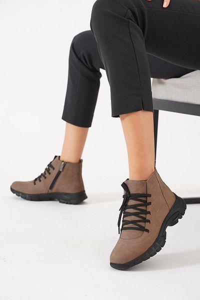 Moda Pie Γυναικείες μπότες Napele από γνήσιο δέρμα - Cross Tied και Sand Nubuck
