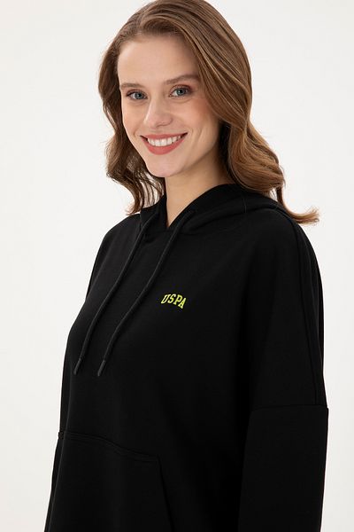 U.S. Polo Assn. Women's Black Hooded Basic Sweatshirt 50297324 -Vr046
