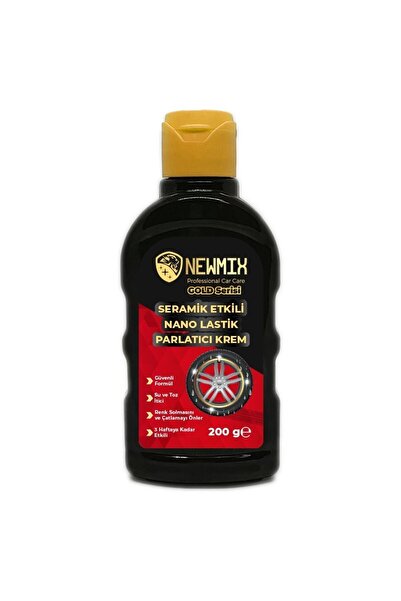 NEWMİX Seramik Etkili Gold Serisi Nano Lastik Parlatıcı Krem 200g