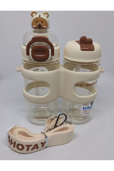 Shotay 900ml Tritan Flask - White Double Eyed