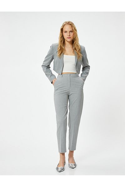 Koton Fabric Trousers High Waist with Pocket Detail