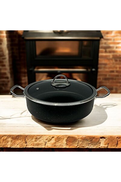 Peramari Tuna House Granit  Basık Tencere  26 Cm  Siyah