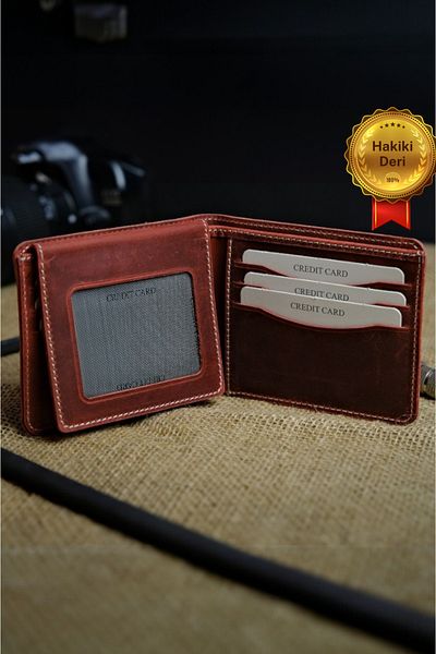 Modica Men's Red Wallet Genuine Leather Natural Gift Boxed Wallet with Id Compartment |   Cosmos