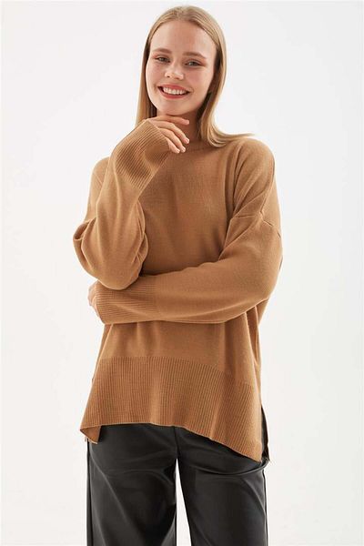 Fashion Friends Туника с кръгло деколте, цвят камила