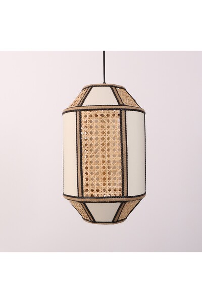 Mylamp Özden 45x25 cm Doğal Hazeran & Kumaş Avize