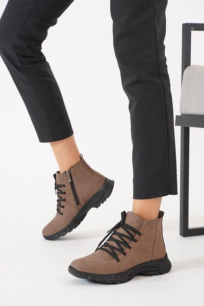 Moda Pie Γυναικείες μπότες Napele από γνήσιο δέρμα - Cross Tied και Sand Nubuck