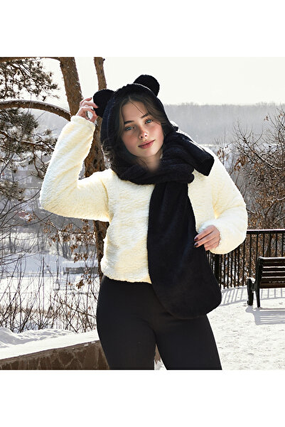 Özgüner Oyuncak Paptex Kapüşonlu Peluş Bere Atkı Welsoft Yumuşak Kumaş Sıcacık