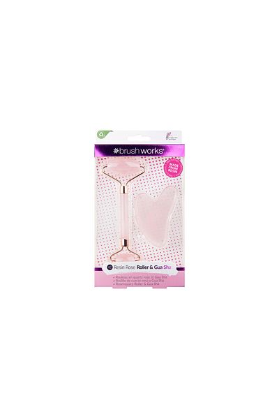 Brushworks Rose Resin Roller & Gua Sha