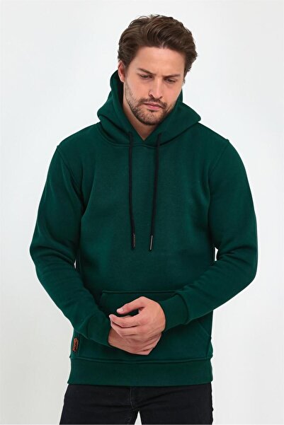 MAXIMILLIAN Φούτερ με κουκούλα τσέπης καγκουρό σκούρο πράσινο 1205 - Σκούρο πράσινο