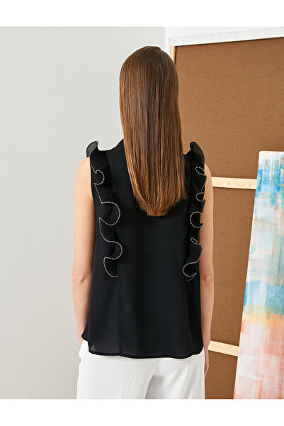 Koton Kolsuz Gömlek Fırfırlı Düğmeli Klasik Yaka